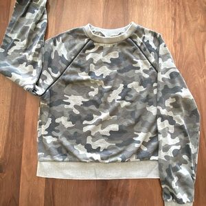 Alternative Apparel Grey Camo Raglan Sweatshirt